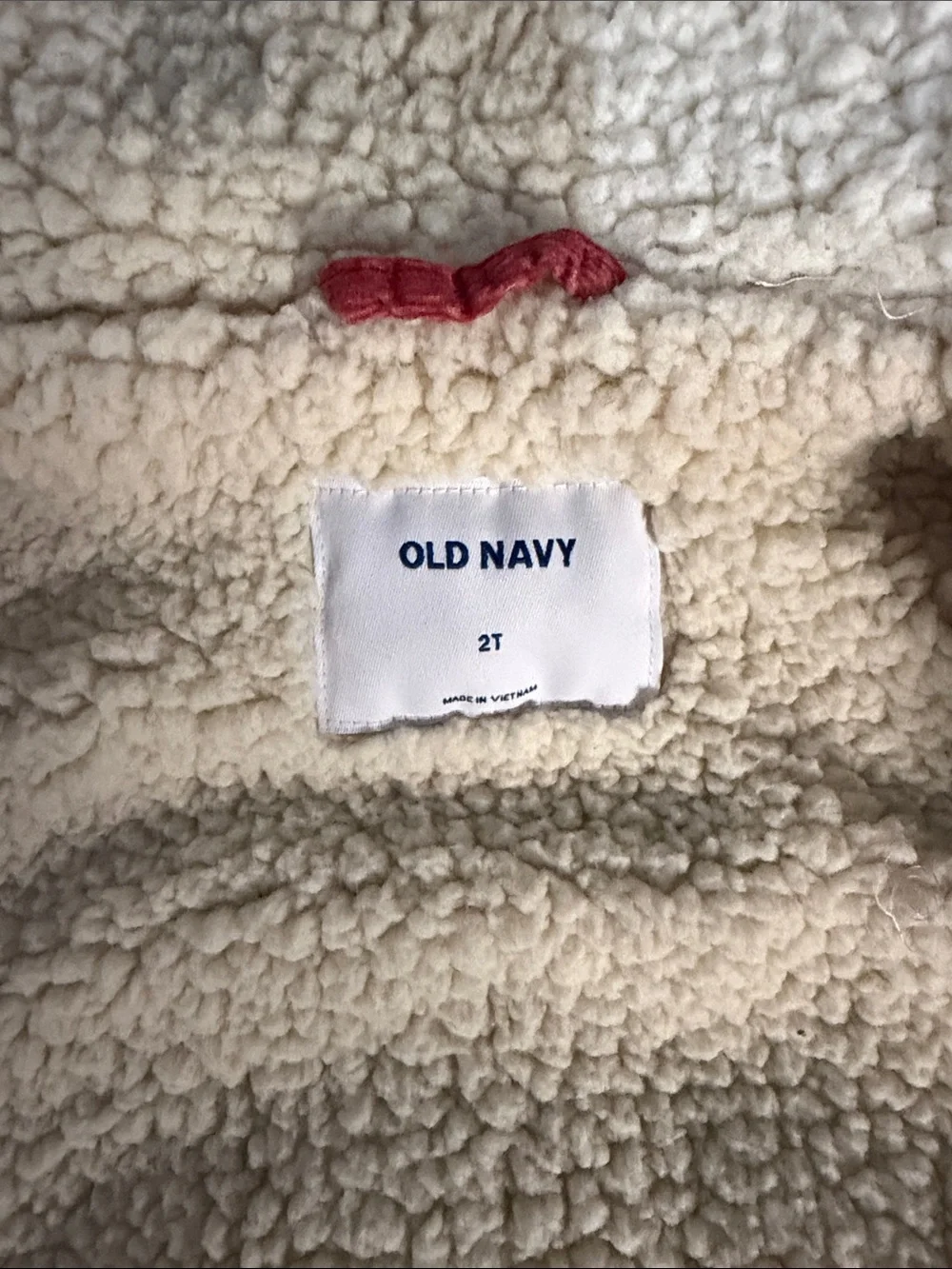 Old Navy Coral Pink Sherpa-Lined Kids Jean Jacket